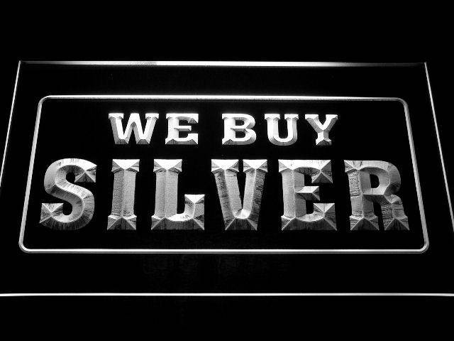 We Buy Silver Shop Display Neon Light Sign
